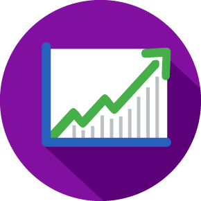 Image of a stock chart showing increase in value